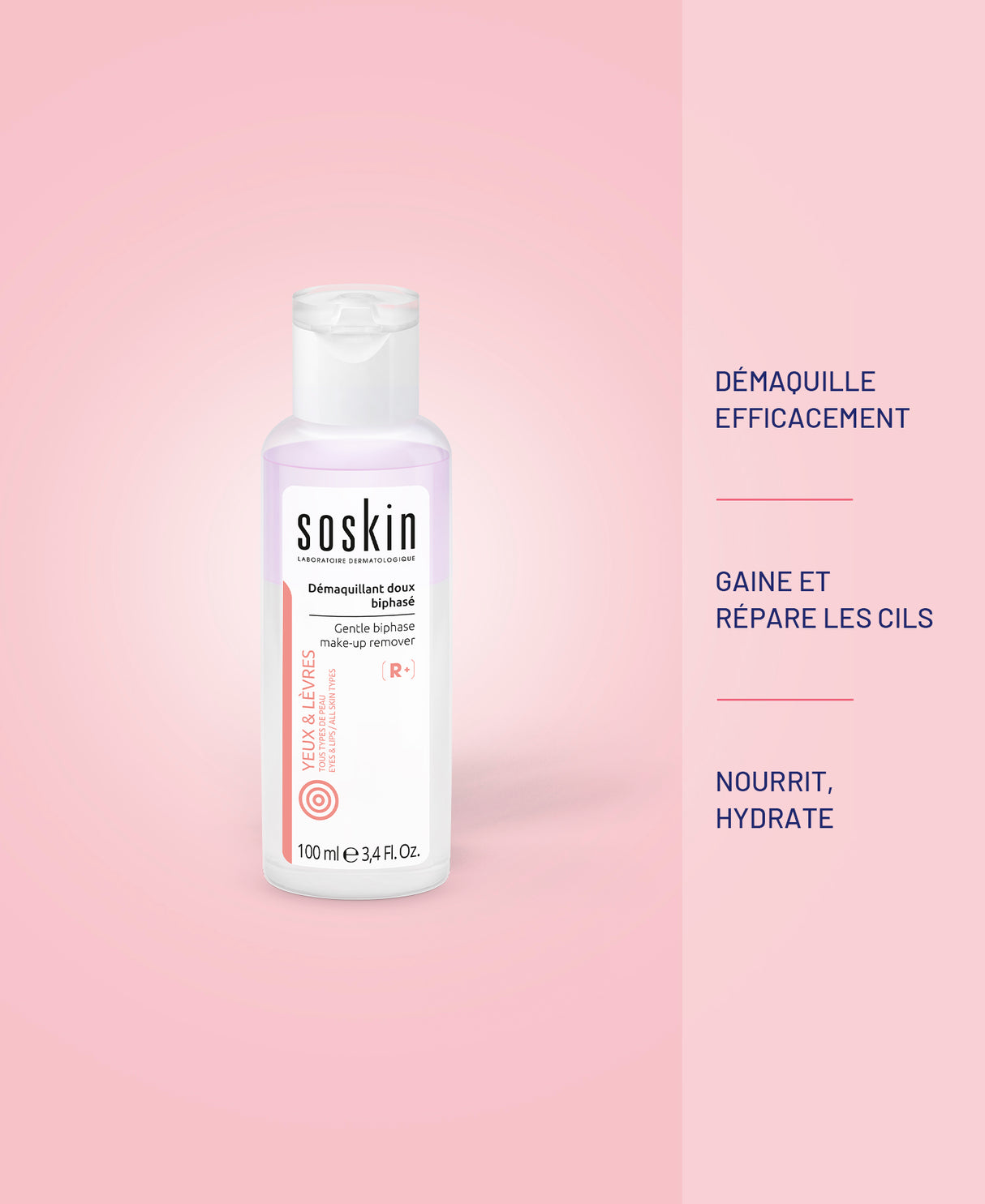 Gentle biphase make-up remover